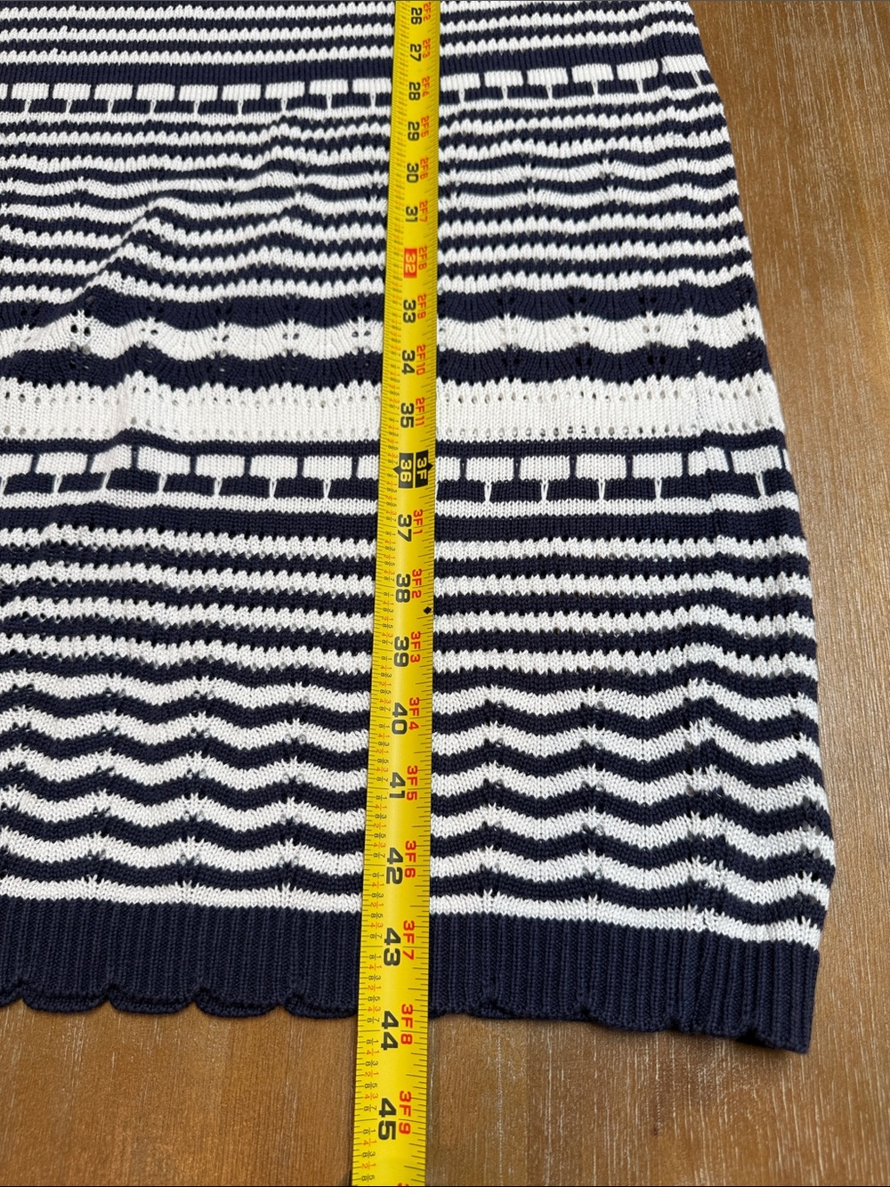 NWOT Joie Crochet Midi Dress Navy White Stripes Size M - Picture 7 of 7